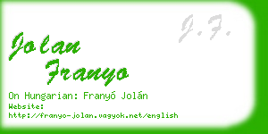 jolan franyo business card