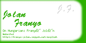 jolan franyo business card